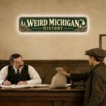Illustration representing Michigan’s historic rat bounty law, in which the state paid cash for rat heads under a law first passed in 1915.